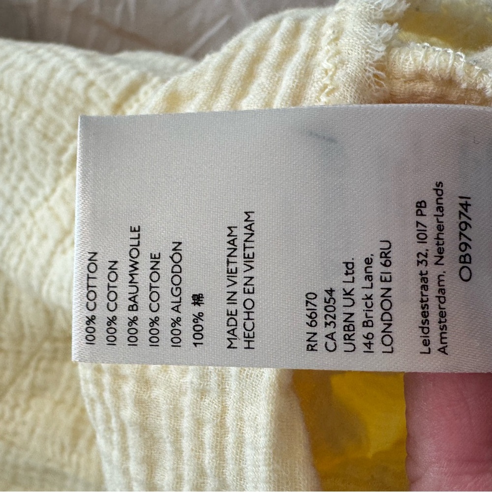 SOLD Free People We the Free Summer Daydream Buttondown Shirt Yellow Large - Picture 7 of 11